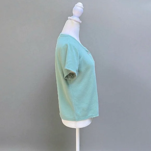 Madewell Split-Neck Henley Tee in Storied Sea Size Large - Picture 8 of 11